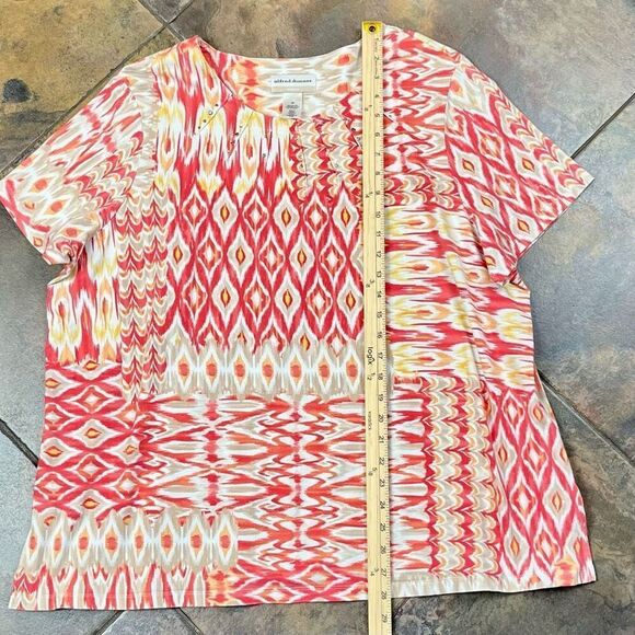 Alfred Dunner Abstract Geometric Diamond Top 2X - Picture 5 of 10